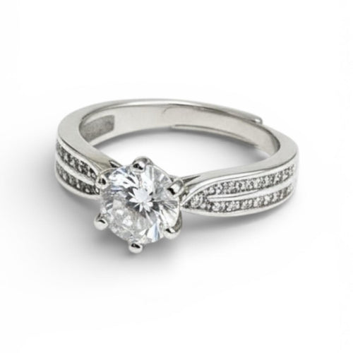 Round Cut Diamond 1ct 925 Sterling Silver Women's Engagement Ring Size 6