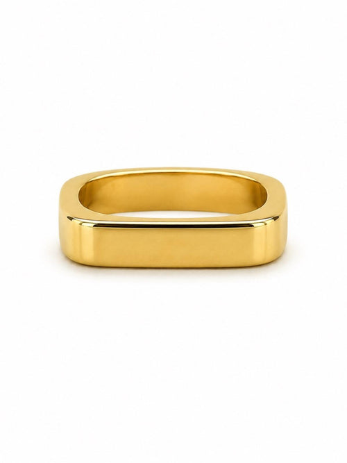 Gold Tone Engraved Band Ring Size 7 • God is Greater Than the Highs and Lows