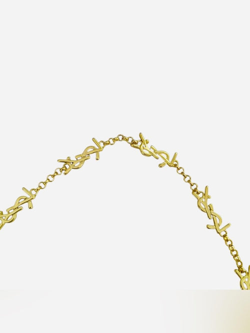 Yves Saint Laurent Gold YSL Cassandre Link Station Chain Necklace