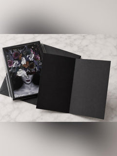5x7 Moody Floral Portrait Luxury Art Greeting Card - Sable & Red
