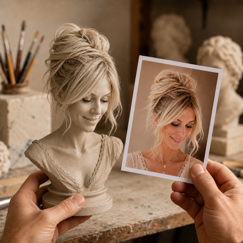 Custom Photo to 3D Bust Sculpture – Personalized Keepsake