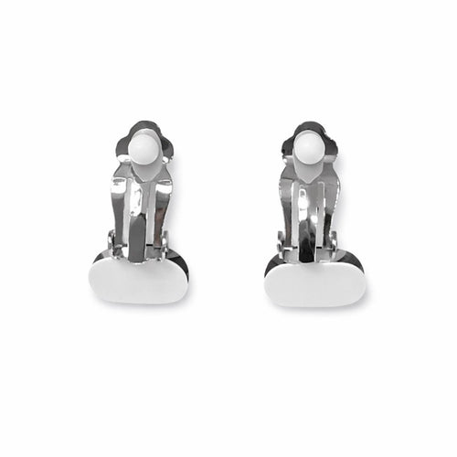 Tuckernuck Silver Pearl Teardrop Rhinestone Clip-On Earring NEW