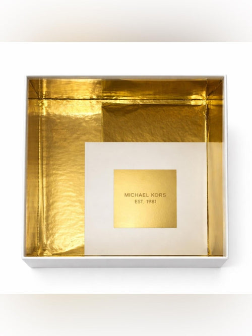 Michael Kors Est. 1981 4pcs Gift Box Set White Alligator Exterior Gold Interior