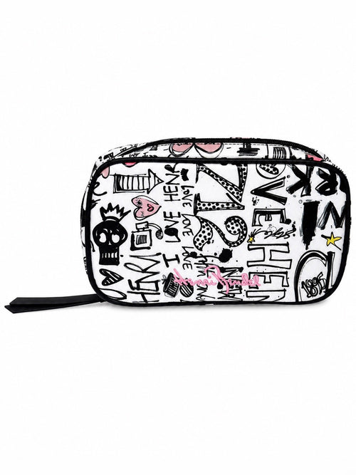Henri Bendel West 57th Graffiti Print Travel Jewelry Cosmetic Case Zip Pouch