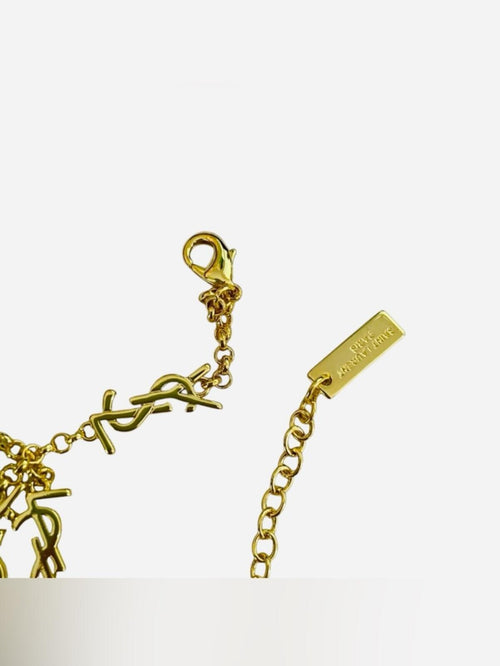 Yves Saint Laurent Gold YSL Cassandre Link Station Chain Necklace