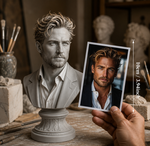 Custom Photo to 3D Bust Sculpture – Personalized Keepsake
