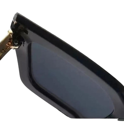 DESIGNER Black & Gold Sunglasses with Golden Tone Chain Link Arms 2 Pair