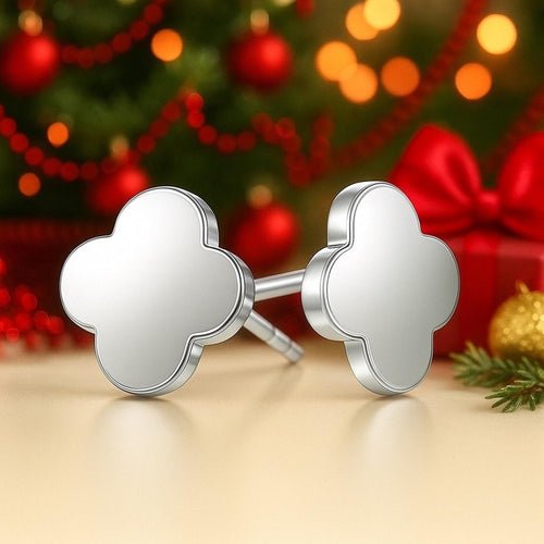 Tuckernuck Silver Clover Stud Earrings