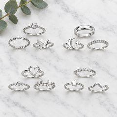 Random Silver Rings Mystery Boho Minimalist Jewelry • 3, 5, or 10 set