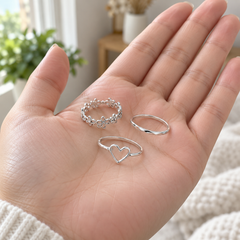 Random Silver Rings Mystery Boho Minimalist Jewelry • 3, 5, or 10 set