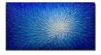 AMEI 30x60 Ocean Blue White Hand-Painted Textured Abstract Canvas Wall Art