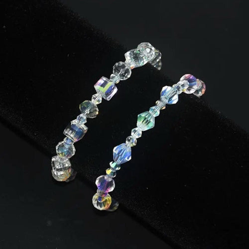 Austrian Crystal Sparkling White Gold Finish Bracelet - Sable & Red