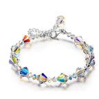 Austrian Crystal Sparkling White Gold Finish Bracelet - Sable & Red