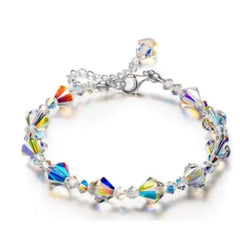 Austrian Crystal Sparkling White Gold Finish Bracelet - Sable & Red