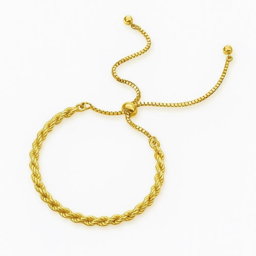 18k Gold Bangle Tassel Bracelet