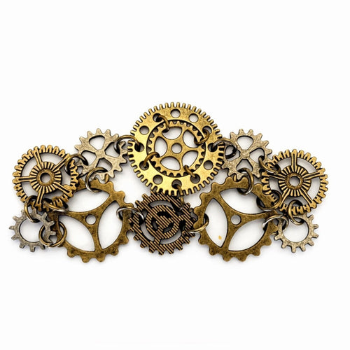 Steampunk Gear Craft Piece in Gold and Silver