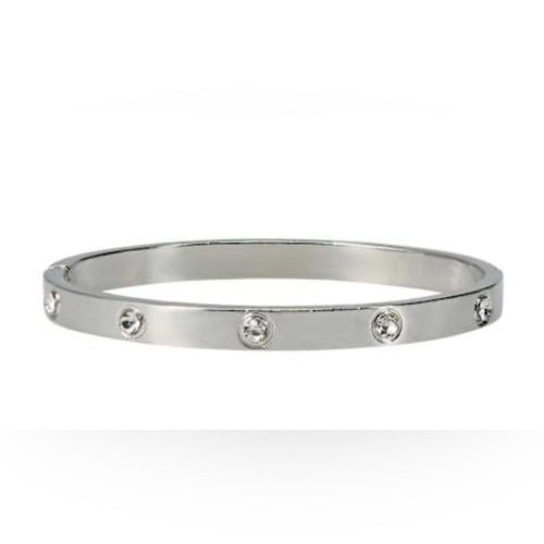 18k White Gold Love Bangle Bracelet with Diamonds
