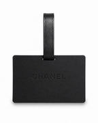 Black Chanel Luggage Tag with Identification Card - Sable & Red