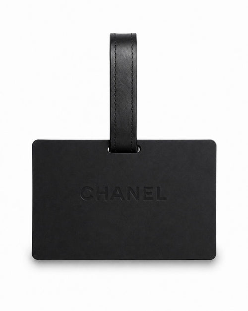 Black Chanel Luggage Tag with Identification Card - Sable & Red