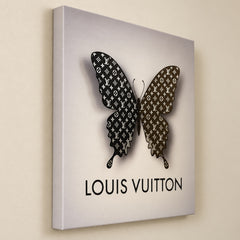 LV Monogram Butterfly Canvas Wall Art 18x18 Luxury Decor
