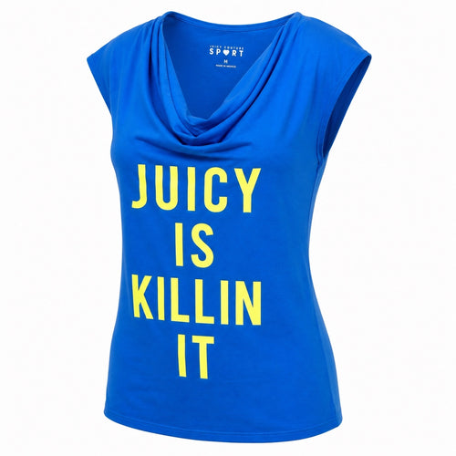 Juicy Couture Sport Juicy Is Killin’ It Blue Top Size M