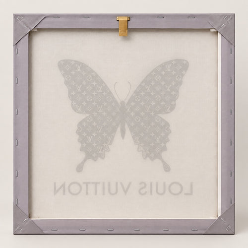 LV Monogram Butterfly Canvas Wall Art 18x18 Luxury Decor