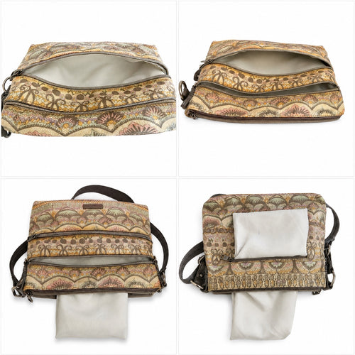 Sakroots Artist Circle Basic Crossbody Bag One World Elephant Print Coated
