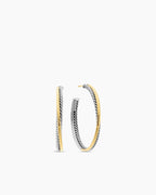 David Yurman Crossover Hoop Earrings in Sterling Silver & 18k Yellow Gold, 44mm