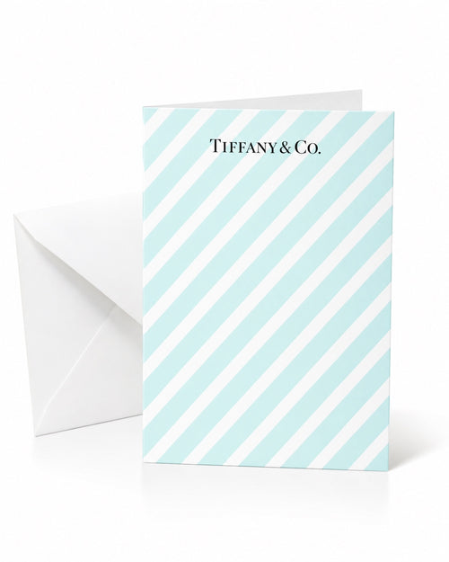 Tiffany & Co. Striped Blank Greeting Card with White Envelope 5x7