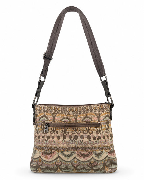 Sakroots Artist Circle Basic Crossbody Bag One World Elephant Print Coated