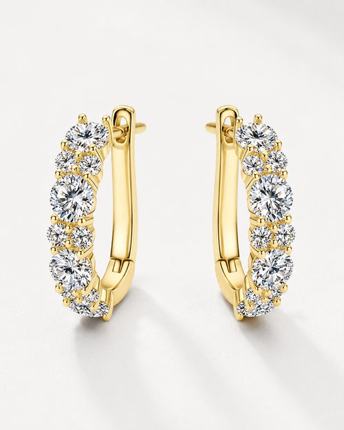 Gold Vermeil-Look 5A CZ Huggie Hoop Earrings