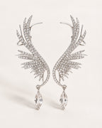 Crystal Angel Wing Ear Cuff Statement Earrings