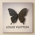 LV Monogram Butterfly Canvas Wall Art 18x18 Luxury Decor