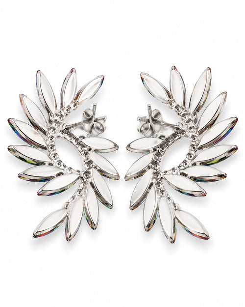 Multicolor Crystal Wing Statement Stud Earrings