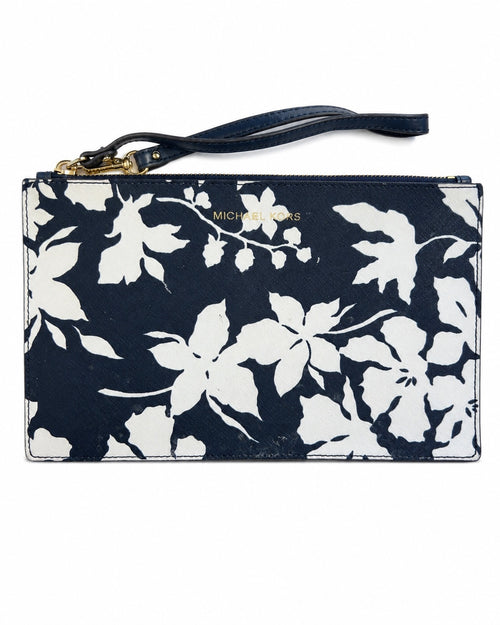 Michael Kors Jet Set Travel Navy White Floral Wristlet