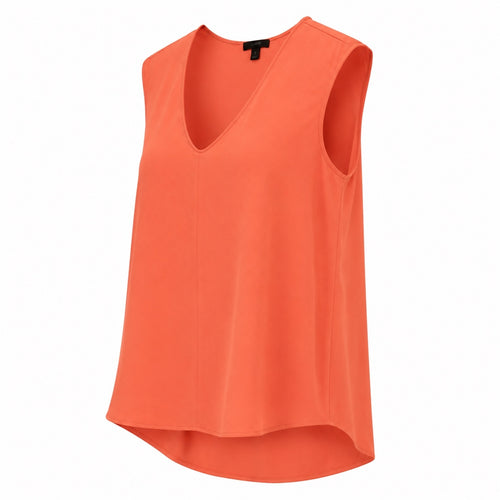 J.Crew Sleeveless V-Neck High Low Blouse Coral Size 0
