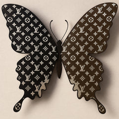 LV Monogram Butterfly Canvas Wall Art 18x18 Luxury Decor
