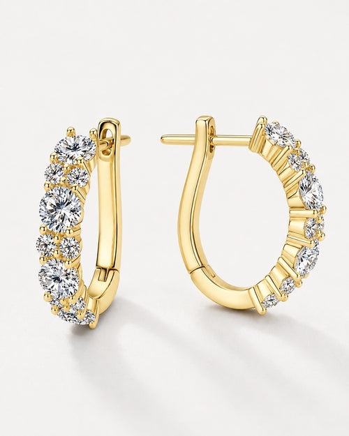 Gold Vermeil-Look 5A CZ Huggie Hoop Earrings