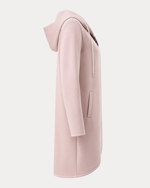 Women’s Lightweight Longline Hoodie Jacket in Blush Pink