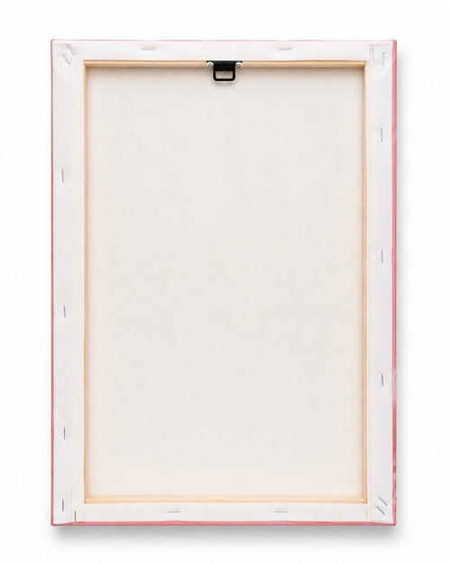 Blush Pink White Lion Canvas Wall Art with Blue Eyes – 18” x 12”