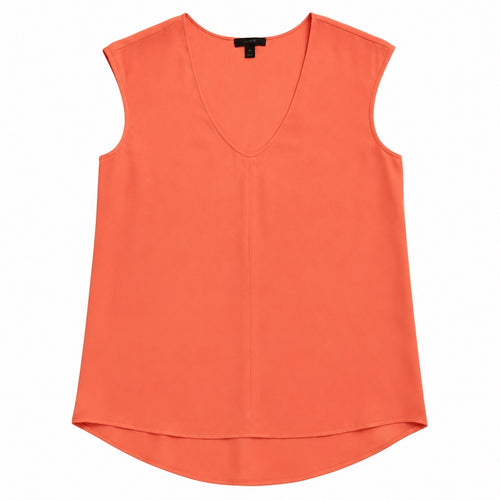 J.Crew Sleeveless V-Neck High Low Blouse Coral Size 0
