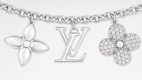 Louis Vuitton Spring Street Strass Chain Bag Charm in Silver