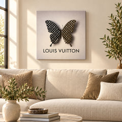 LV Monogram Butterfly Canvas Wall Art 18x18 Luxury Decor