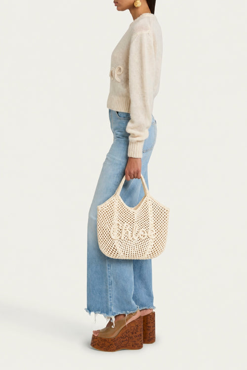 Chloe Crochet Woven Mesh Tote Bag Boho Beach Shoulder Bag