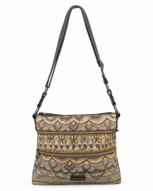 Sakroots Artist Circle Basic Crossbody Bag One World Elephant Print Coated