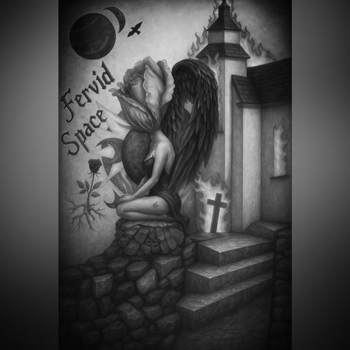 Hand Drawn Art Print 8x10 Colored and B&W