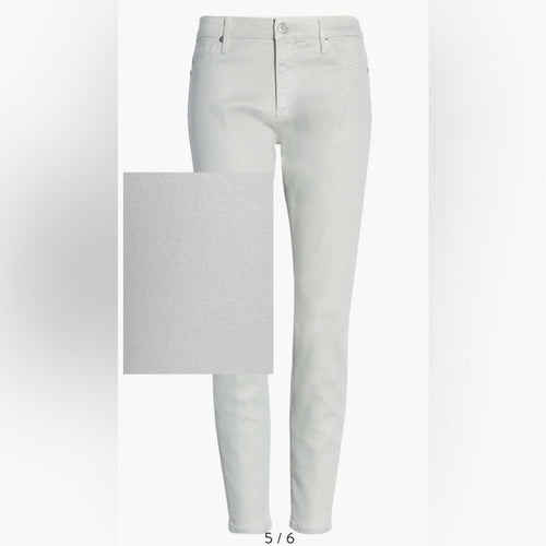 NORDSTROM AG Farrah Skinny Ankle Jeans Luminous Fade to Grey SZ 24 High-Rise NWT