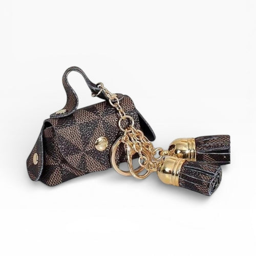 DESIGNER Brown and Gold Monogram Bag Charm