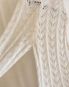 Candie’s White Open Knit V-Neck Sweater Top Size Large Rayon Long Sleeve Tunic - Sable & Red