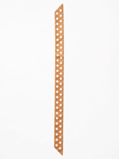 Caramel Polka Dot Satin Skinny Scarf Hair Bag Neck Accessory - Sable & Red